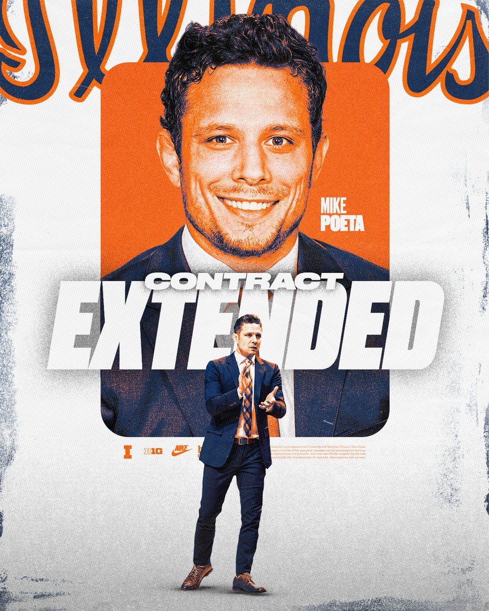 Staying in Champaign!

<a href="/illinicoachMP/">Michael Poeta</a> has agreed to a four-year contract extension to keep him with Illinois Wrestling through the end of the 2028-29 season. 

Release: ow.ly/5WLo50WrxyE
