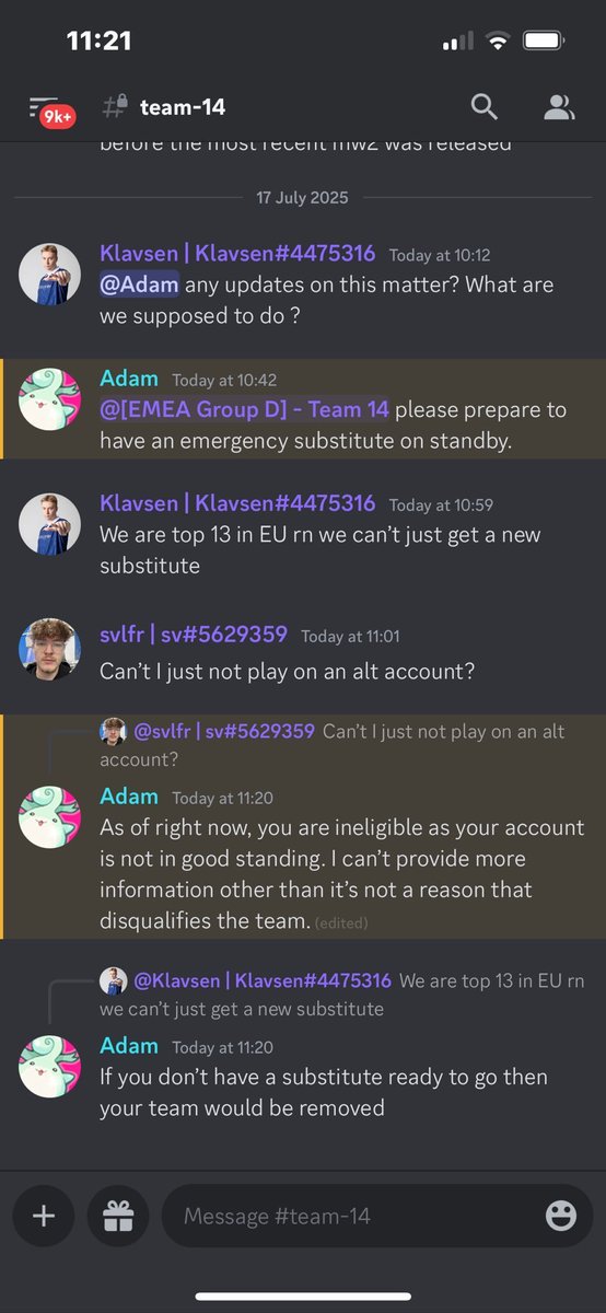 sv (@svlfrr) on Twitter photo I am no longer eligible to compete in WSOW, I was falsely permanently banned. I was told that 'it's not a reason that disqualifies the team.' by a WSOW admin. If I was caught hacking, surely my team would have been disqualified? Please help me spread awareness. <a href="/Repullze/">ΰ€°epullze</a> <a href="/Ebatez_/">100T ππππ©ππ―</a> I am no longer eligible to compete in WSOW, I was falsely permanently banned. I was told that 'it's not a reason that disqualifies the team.' by a WSOW admin. If I was caught hacking, surely my team would have been disqualified? Please help me spread awareness. <a href="/Repullze/">ΰ€°epullze</a> <a href="/Ebatez_/">100T ππππ©ππ―</a>