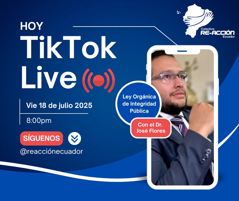 🗓 Viernes 18/Julio
Ley Orgánica de Integridad Pública: 
⚠️Impacto en los Derechos Laborales
🔗Únete a un análisis exhaustivo sobre las posibles afectaciones a los derechos laborales derivadas de la Ley Orgánica de Integridad Pública (LOIP). 

vm.tiktok.com/ZMHg4nknMhdr1-…