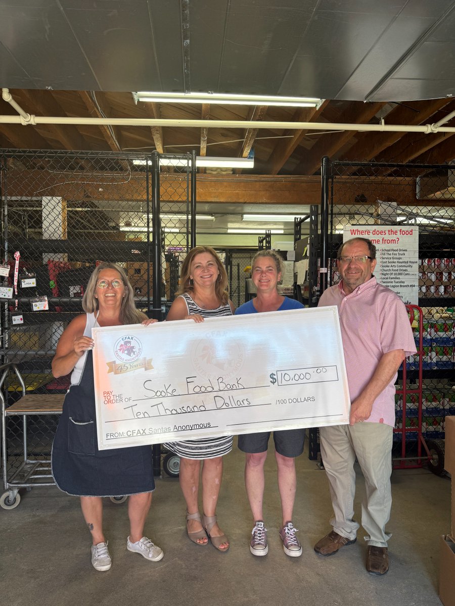 No child should trade summer break for an empty stomach. CFAX Santas Anonymous has donated $10,000 to Goldstream, Sooke and Saanich Peninsula food bank to provide summer breakfast bags for 500 kids during the summer months. 

 #CommunitySupport #supportlocal