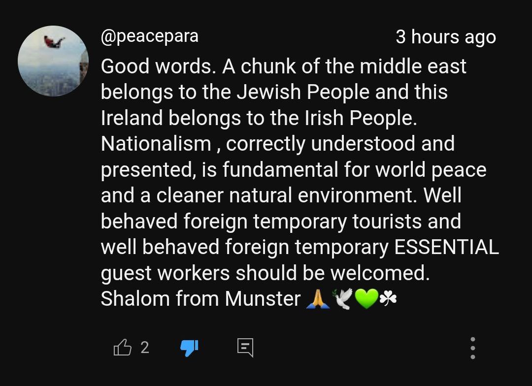 ClannEireannIE's tweet image. There has been the odd pro-Israel/pro-Jewish comment underneath our most recent video, likely due to the fact that during his speech an Ceannaire Justin Barrett referred to the inhumanity currently being displayed by the Jews in Israel against a civilian population.
We would…