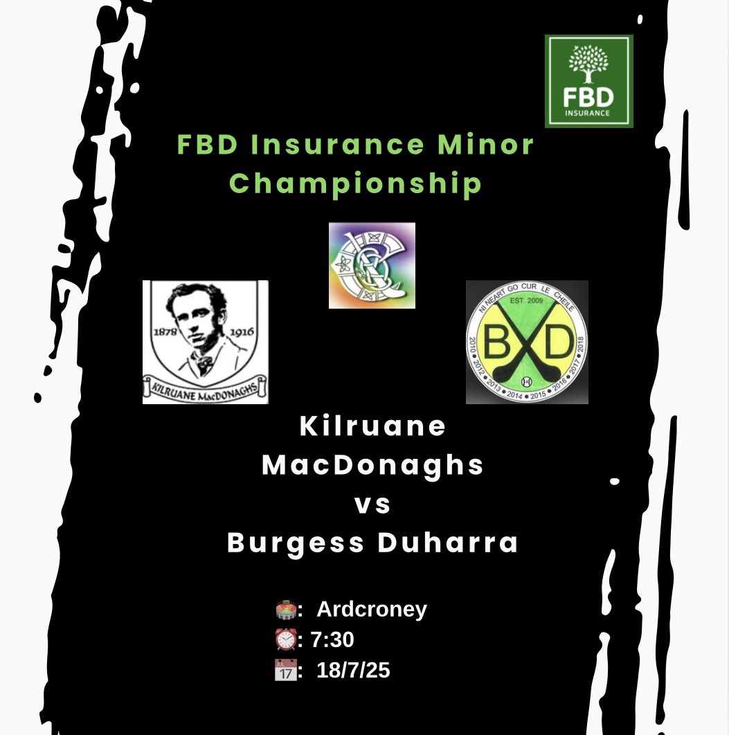 Kilruane MacDonaghs GAA (@macdonaghsgaa) on Twitter photo Best of luck to our minor team and management tomorrow evening in the FBD Insurance Minor B Preliminary Quarter Final ⚫️⚪️⚫️⚪️
Come out and support the girls 🏁🏁
<a href="/camogietipp/">Tipperary Camogie</a> Best of luck to our minor team and management tomorrow evening in the FBD Insurance Minor B Preliminary Quarter Final ⚫️⚪️⚫️⚪️
Come out and support the girls 🏁🏁
<a href="/camogietipp/">Tipperary Camogie</a>