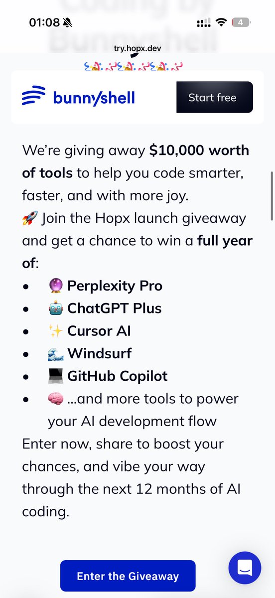 AmirFouladvand's tweet image. try.hopx.dev/?referralCode=…
بزنید روی لینک و شانستون رو برای ١٠ هزار دلار اشتراک های AI امتحان کنید