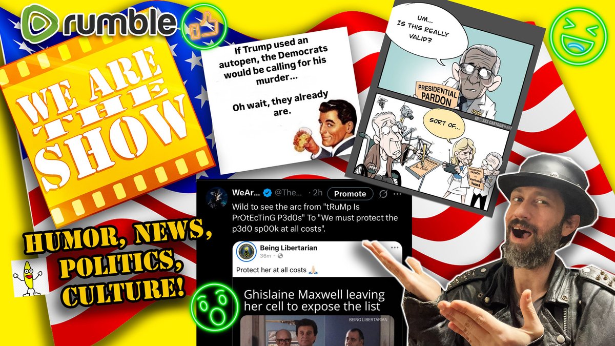 TheRealFascinus's tweet image. rumble.com/v6wbhec-thurs-…
So very much to talk about! 1\2 prepared #News #Culture and #Politics stream. Starting 7PM EST!!
#Humor #Entertainment