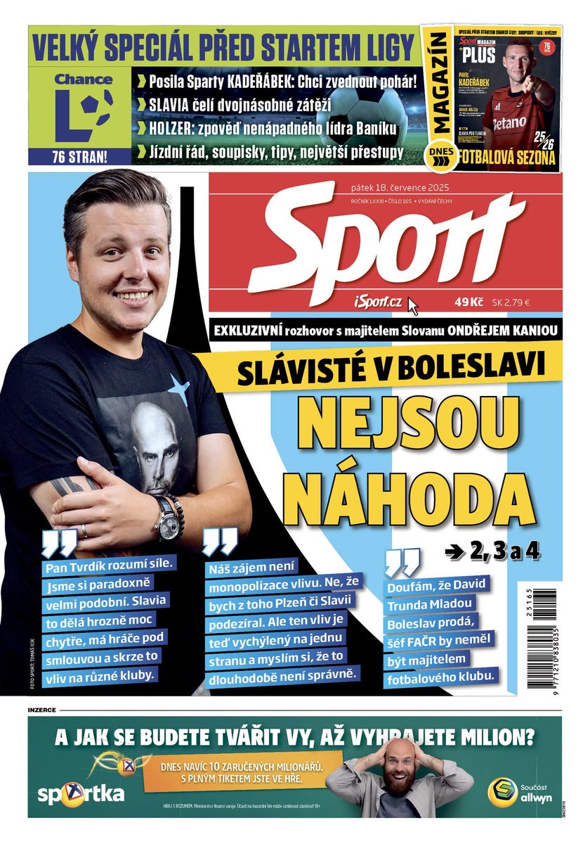 Fakt nechci být za ubrečence, ale je tohle normální? Získáte exkluzivní rozhovor se zajímavým majitelem ligového klubu a využijete ho jen jako další z nábojů v kampani proti výsledkům voleb na FAČR.

To tam vážně nezaznělo nic zajímavého o LBC? Co je tohle za servis fanouškům?