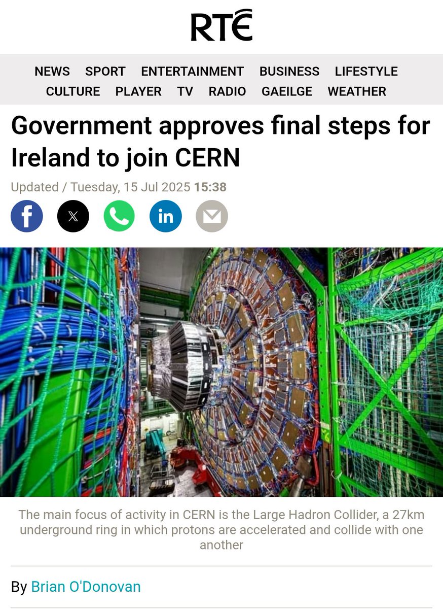 18for0 (@18for0) on Twitter photo Congratulations to all involved in Ireland becoming an associate member of CERN. <a href="/lawlessj/">James Lawless</a>
This will allow Ireland's researchers to participate in CERN's scientific programmes and Irish businesses to compete in CERN procurement programmes.
Now for full membership 🤞 Congratulations to all involved in Ireland becoming an associate member of CERN. <a href="/lawlessj/">James Lawless</a>
This will allow Ireland's researchers to participate in CERN's scientific programmes and Irish businesses to compete in CERN procurement programmes.
Now for full membership 🤞