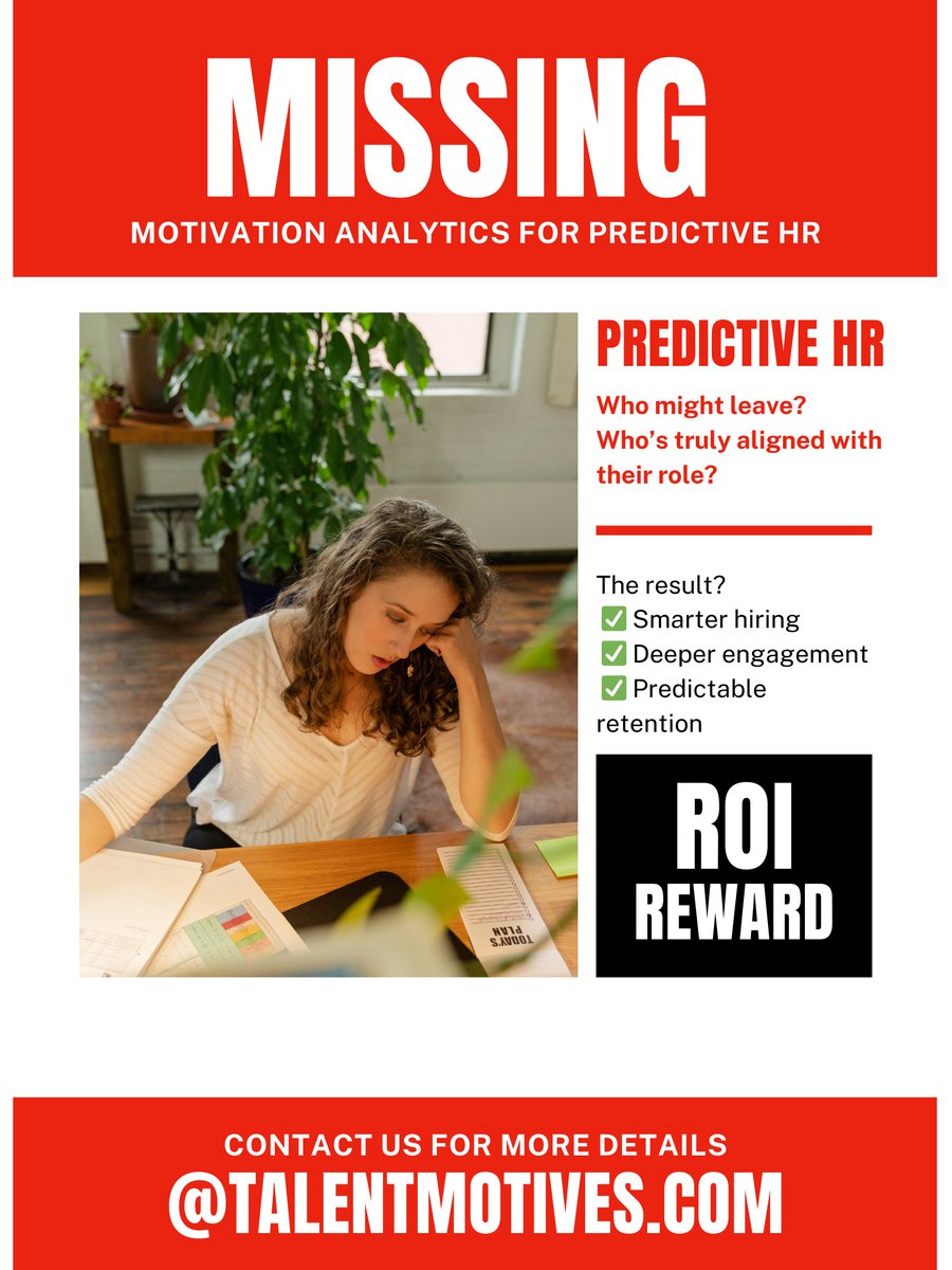 We bring a missing layer to predictive HR:
💡 Motivation analytics—using our MQi system and Sherpa AI to align intrinsic drives with tasks, roles, and teams.

The result?
✅ Smarter hiring
✅ Deeper engagement
✅ Predictable retention

If your HR stack doesn’t include motivation