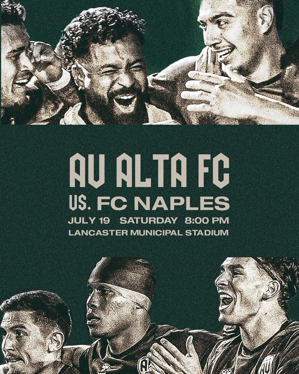 Back home. Tickets are selling fast. 
Let’s run it.
6–8PM Happy Hour. 8PM kickoff. 10PM - 12AM after party.
AV, you know what to do. Tickets link: seatgeek.com/av-alta-fc-tic…