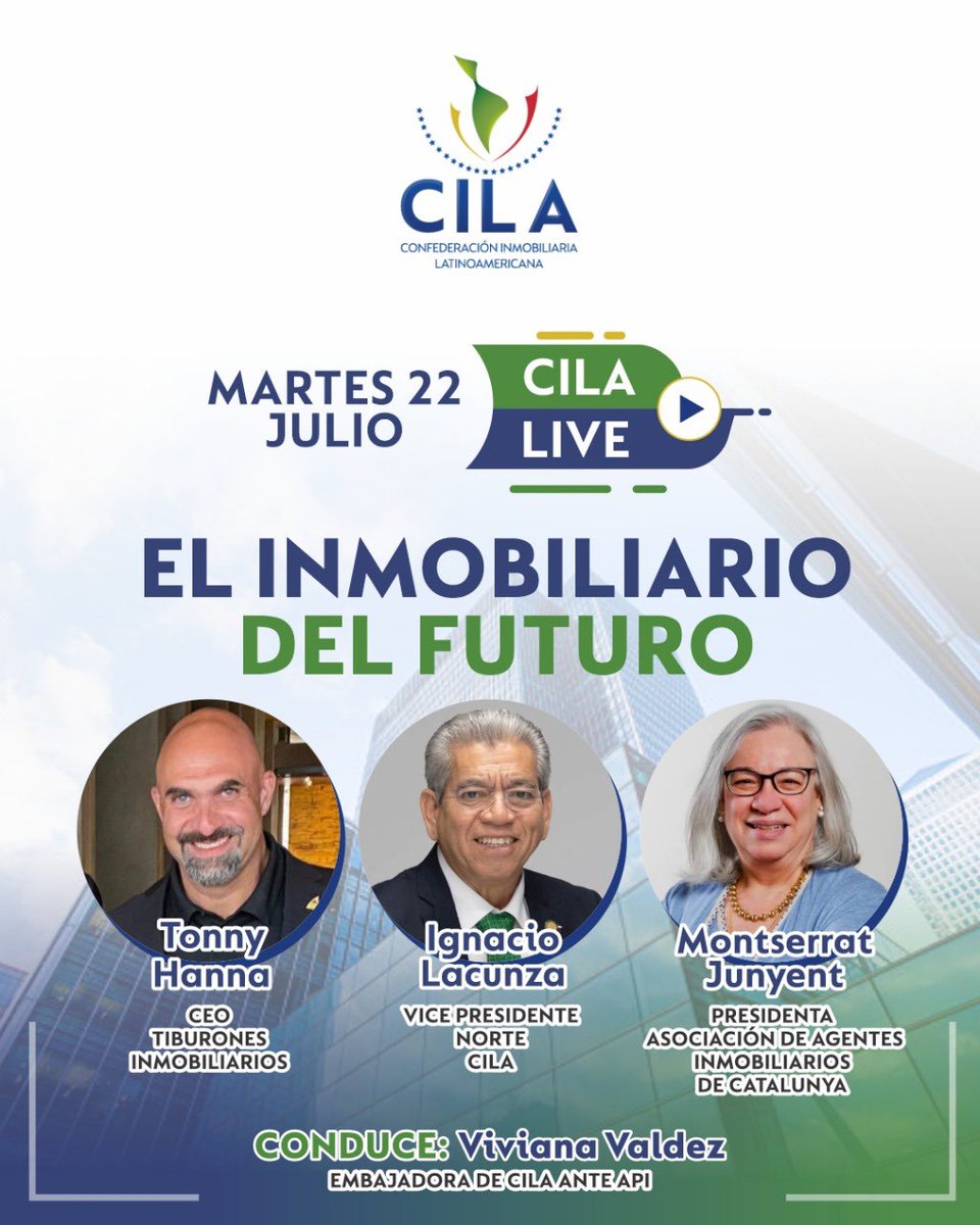 Los cambios tecnológicos, las nuevas demandas del mercado y el crecimiento de economías más sostenibles están transformando el sector inmobiliario a pasos agigantados. 

🔗 Reserva tu lugar aquí 👉  shorturl.at/7lVhK

¡Activa el recordatorio y no te lo pierdas!