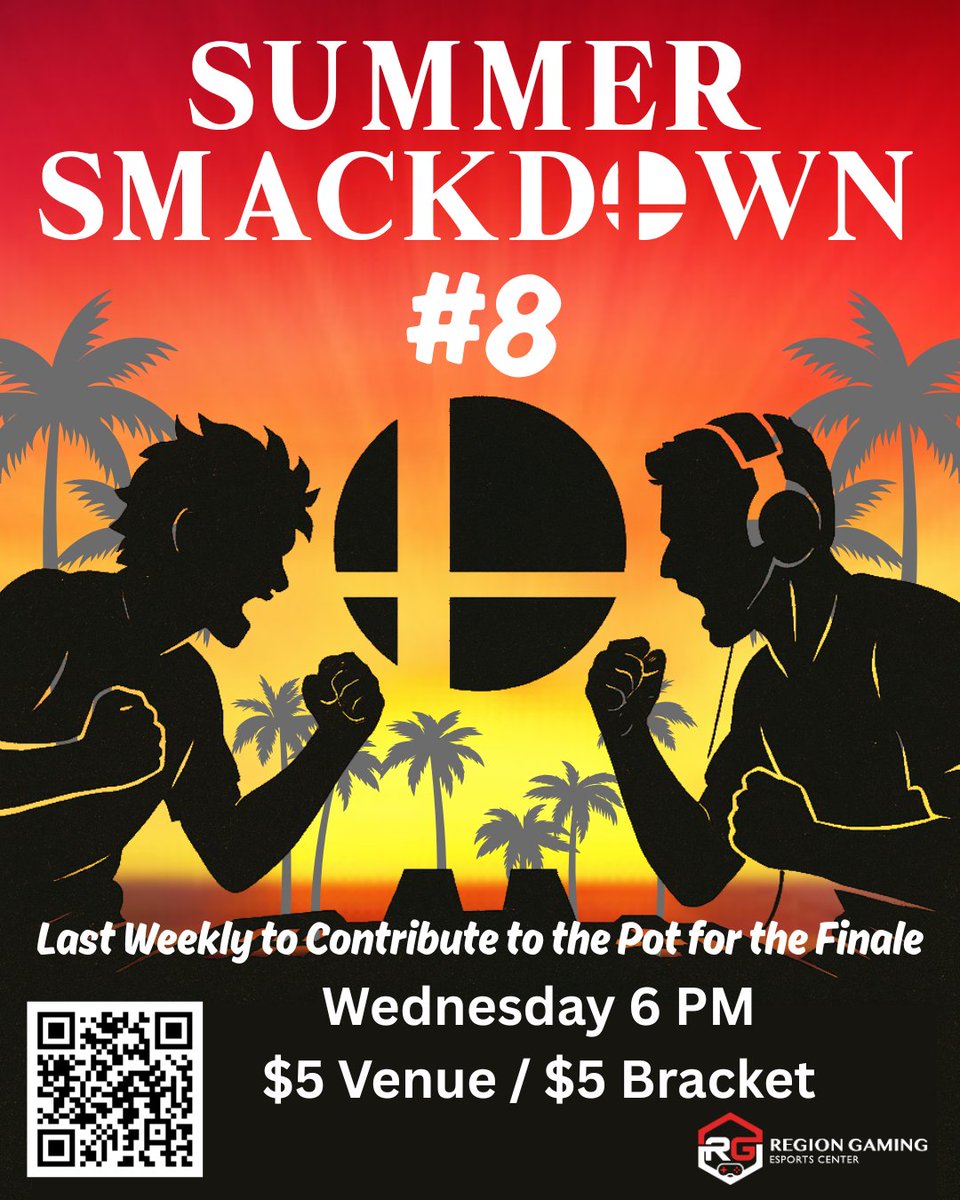 RegionGaming22's tweet photo. Only 1 Weekly left to contribute to the Pot Bonus for the Finale! Current Pot Bonus is $400. Impressive, but lets get it bigger! 

See you at Region Gaming on Wednesday!!

Summer Smackdown #8 - https://t.co/mpJUlEeFSp https://t.co/68K3VNjw1P