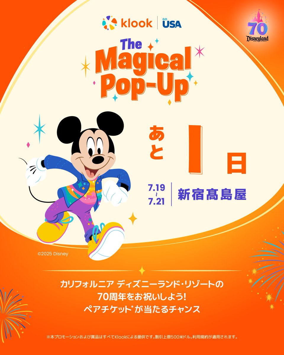 🎉明日から3日間限定🎉 ついに…カリフォルニア ディズニーランド