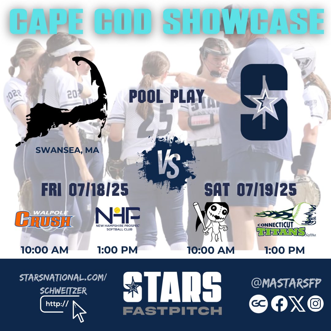 More Stars ⭐️⭐️⭐️Action this weekend at the Cape Cod Showcase in Swansea, MA! Let’s Go!! #starsfastpitch #mastarsfastpitch #mastarsfastpitchschweitzer <a href="/starsnationalfp/">Stars Organization</a>