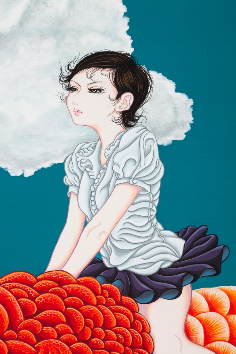 yujimoriguchi's tweet image. 夏、はじめました🌻
夏空 ~ Summer sky ~
Φ760mm × d.50mm
acrylic gouache, gesso base, panel canvas.
2013
#YujiMoriguchi