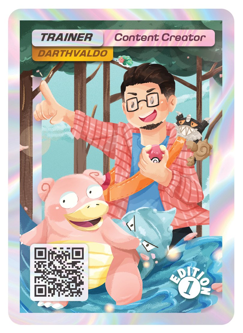 DarthVald0's tweet image. Super excited to be handing out my very own trainer card at Pokémon Worlds this year!
@casxia_ absolutely COOKED with this design!
