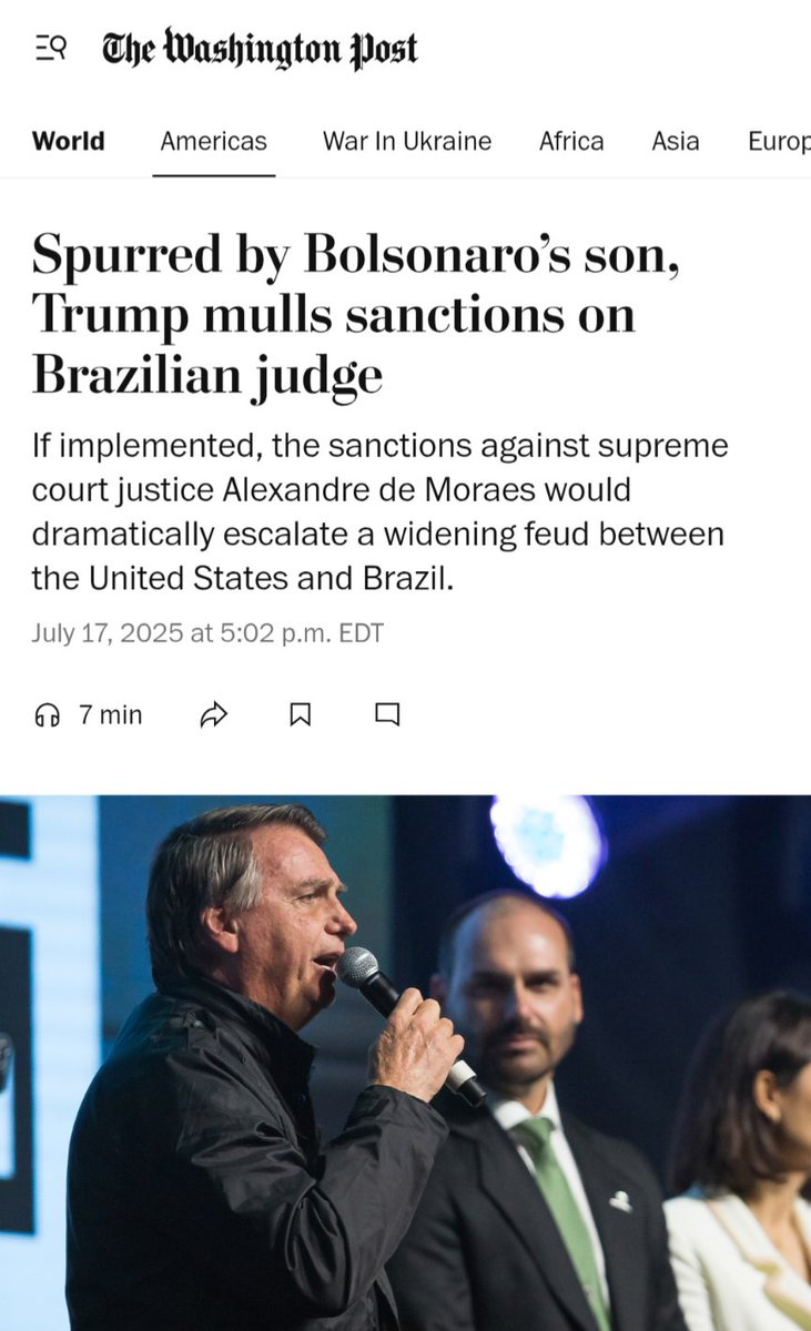 pfigueiredo08's tweet photo. Enquanto uns doidos que vivem em negação acham que @BolsonaroSP está "isolado, o The New York Times e o Washington Post - dois dos mais relevantes jornais do mundo - contaram, impressionados, sua história de sucesso. Repito: Eduardo é, hoje, o político mais relevante do país. https://t.co/RBmfiO0Bs4