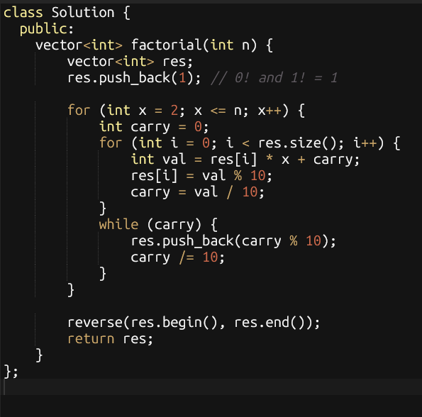 khan_faizan01's tweet photo. Hey @X  #Day17 of my #LoveBabbar450 DSA grind
Tackled Factorials of Large Numbers today.
Had fun handling carry and digit-by-digit multiplication manually! 🧠
✅ Passed: 1111/1111
⚡ 0.03s | Accuracy: 100%
#DSA #CodingChallenge #BigInteger #CPlusPlus #FaizanLearns #100DaysOfCode https://t.co/0mF1WI8mFJ