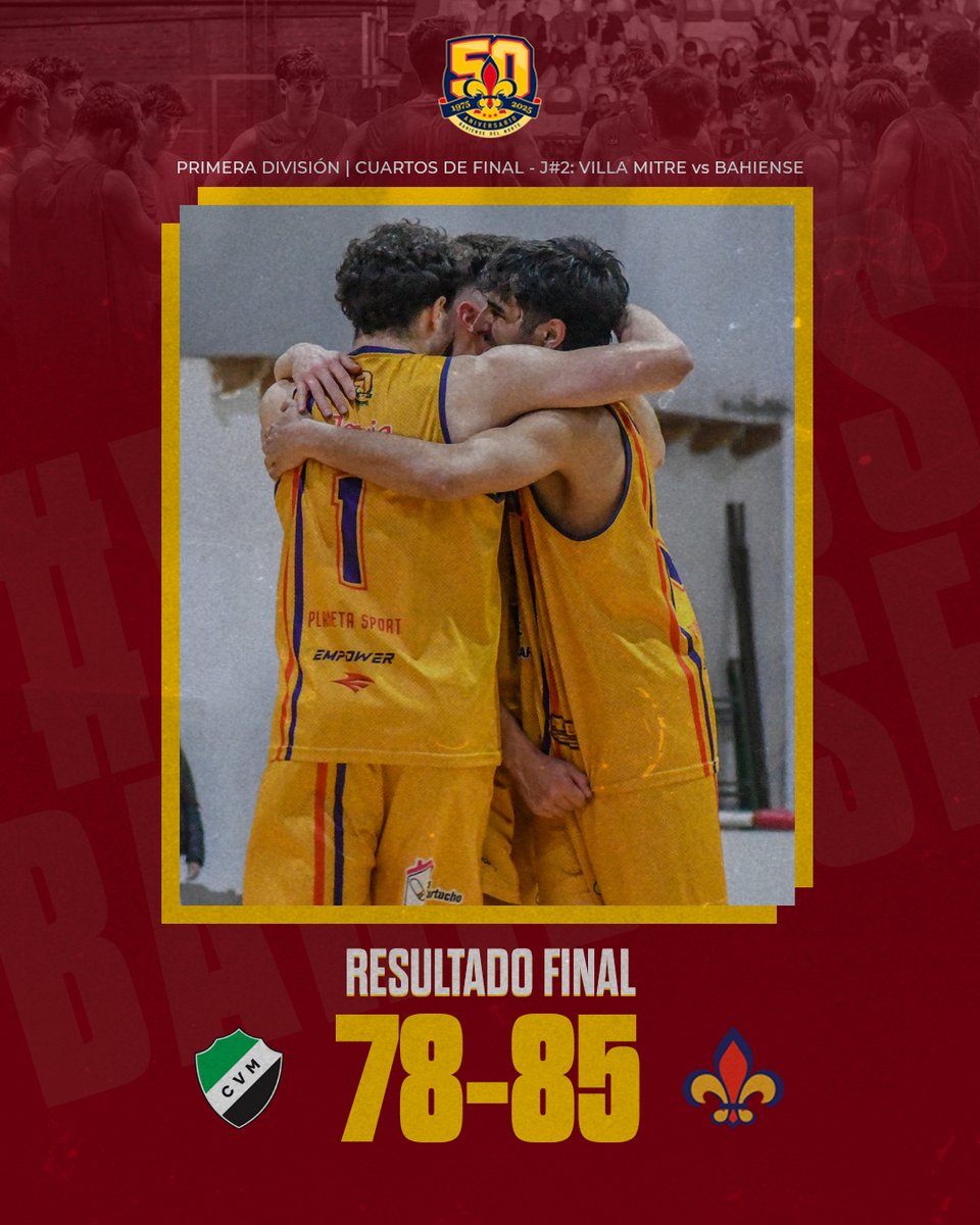 #Primera 🏀 | 🔚 ¡GANOOOOO BAHIENSE!

➡️ Cuartos de Final - Juego #2: Villa Mitre 78-85 #Bahiense.

📊 Goleadores: Bruno Lozano (20), Sebastián Luengo (19), Juan Pedro Hollender (17) y Augusto Lamonega (17).

🔼 Final de la serie: Bahiense 2-0.

#VamosBahiense 💙💛❤️