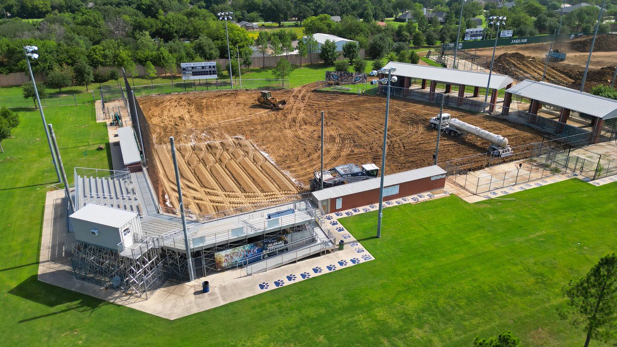 lorenziniphotog's tweet image. 7/17/25 FMHS Softball Field Update: The piles of dirt are gone, grading continues and I have no idea what the white stuff is they are coating the field with.