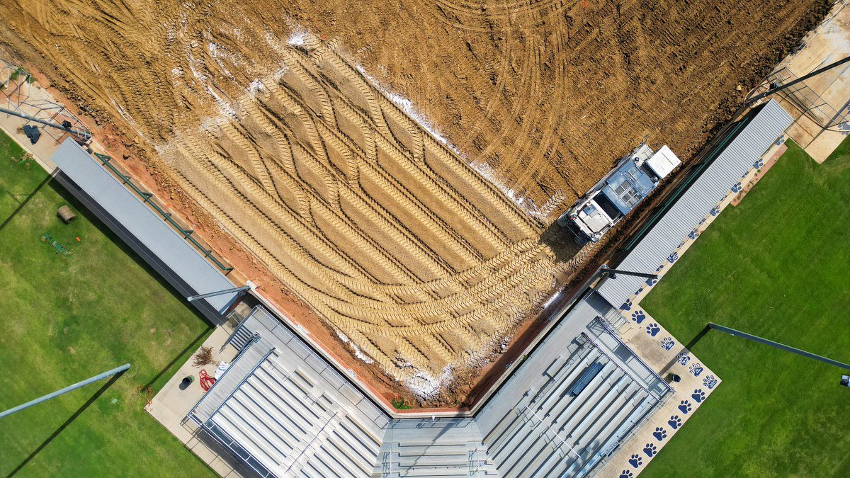 lorenziniphotog's tweet image. 7/17/25 FMHS Softball Field Update: The piles of dirt are gone, grading continues and I have no idea what the white stuff is they are coating the field with.