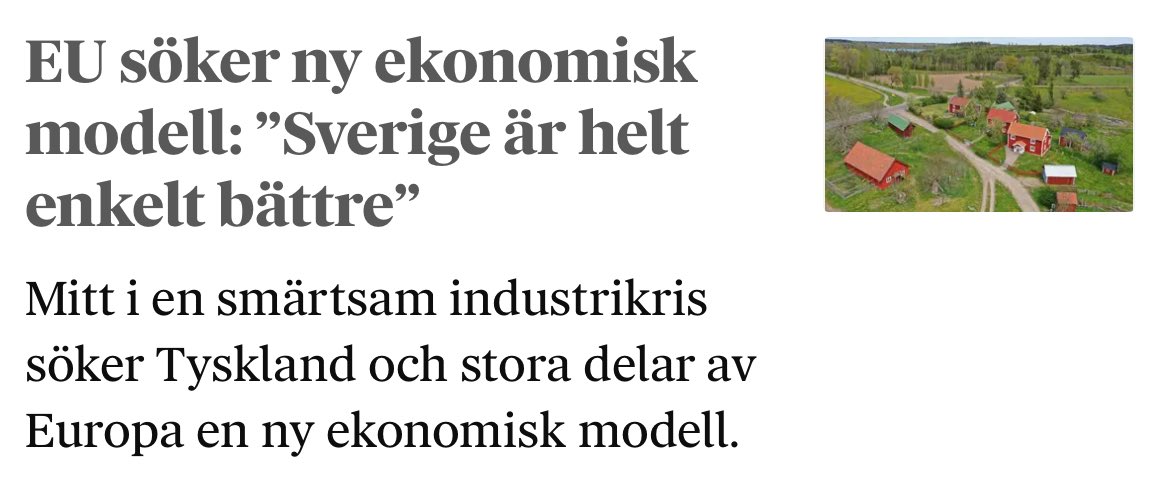 Europa ska bli en plats för framtidens  företag och investeringar. Det är avgörande – för långsiktiga satsningar på vår säkerhet, vårt klimat, vårt välstånd och ja, vår framtid. 

Sverige visar vägen.

dn.se/ekonomi/eu-sok…