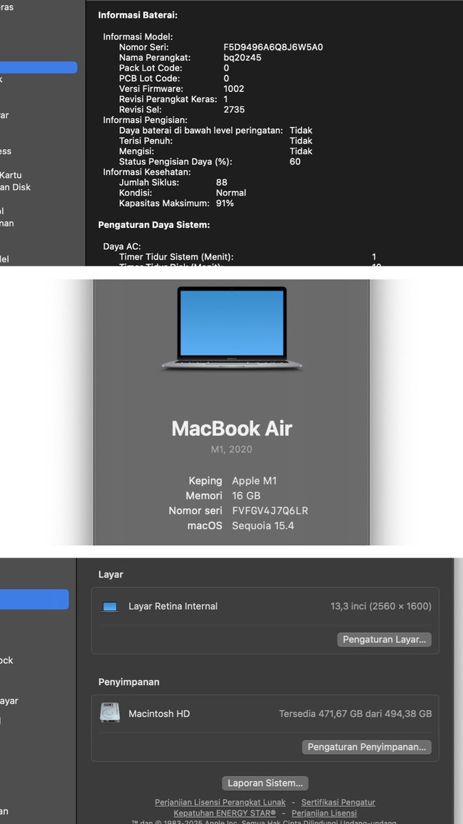 bhaguz_403's tweet image. Lanjuut dijual spek langka nih MBA M1 16GB RAM! 😍💻
Permisi gaes mau jual MBA M1 512/16. Warna Space Gray kelengkapan unit + charger. Kirim2 aman tenang aja dijamin aman. Bodi ada lecet dikit kasih case aja beres.
Harga 9,8 juta aja bungkuuus. Minat cuss DM ya. Bantu RT gaes…