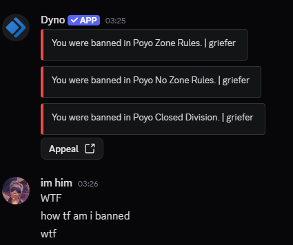 wtf man poyo might be the worst done fuck all late night poyo opens did not even grief and i have been banned from everything