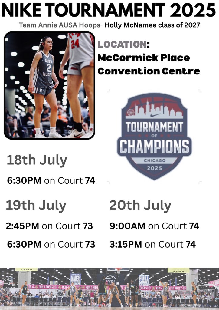 Holly McNamee (@hollymcnamee08) on Twitter photo Catch me in action as I start my next tournament in Chicago at the <a href="/niketoc/">Nike Tournament of Champions</a> with <a href="/AUSA_Hoops_WBB/">AUSA Hoops WBB</a> 🏀🙌
<a href="/jordanemullan/">Jordan Mullan</a>
@ScanlonMiss
<a href="/ferris_caleb/">Caleb Ferris</a> Catch me in action as I start my next tournament in Chicago at the <a href="/niketoc/">Nike Tournament of Champions</a> with <a href="/AUSA_Hoops_WBB/">AUSA Hoops WBB</a> 🏀🙌
<a href="/jordanemullan/">Jordan Mullan</a>
@ScanlonMiss
<a href="/ferris_caleb/">Caleb Ferris</a>