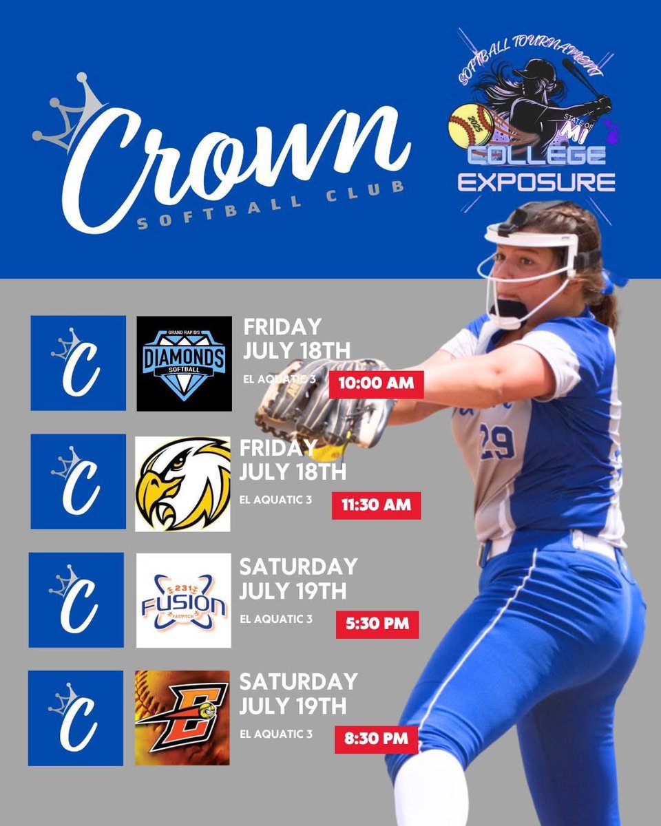 Bella Wrozek (@bella_wrozek) on Twitter photo Come check us out at the MI College Exposure Tournament in East Lansing!
👑🔥
<a href="/CrownSoftball1/">Crown Softball</a> <a href="/Lumen_Softball/">Lumen Christi Softball</a> Come check us out at the MI College Exposure Tournament in East Lansing!
👑🔥
<a href="/CrownSoftball1/">Crown Softball</a> <a href="/Lumen_Softball/">Lumen Christi Softball</a>