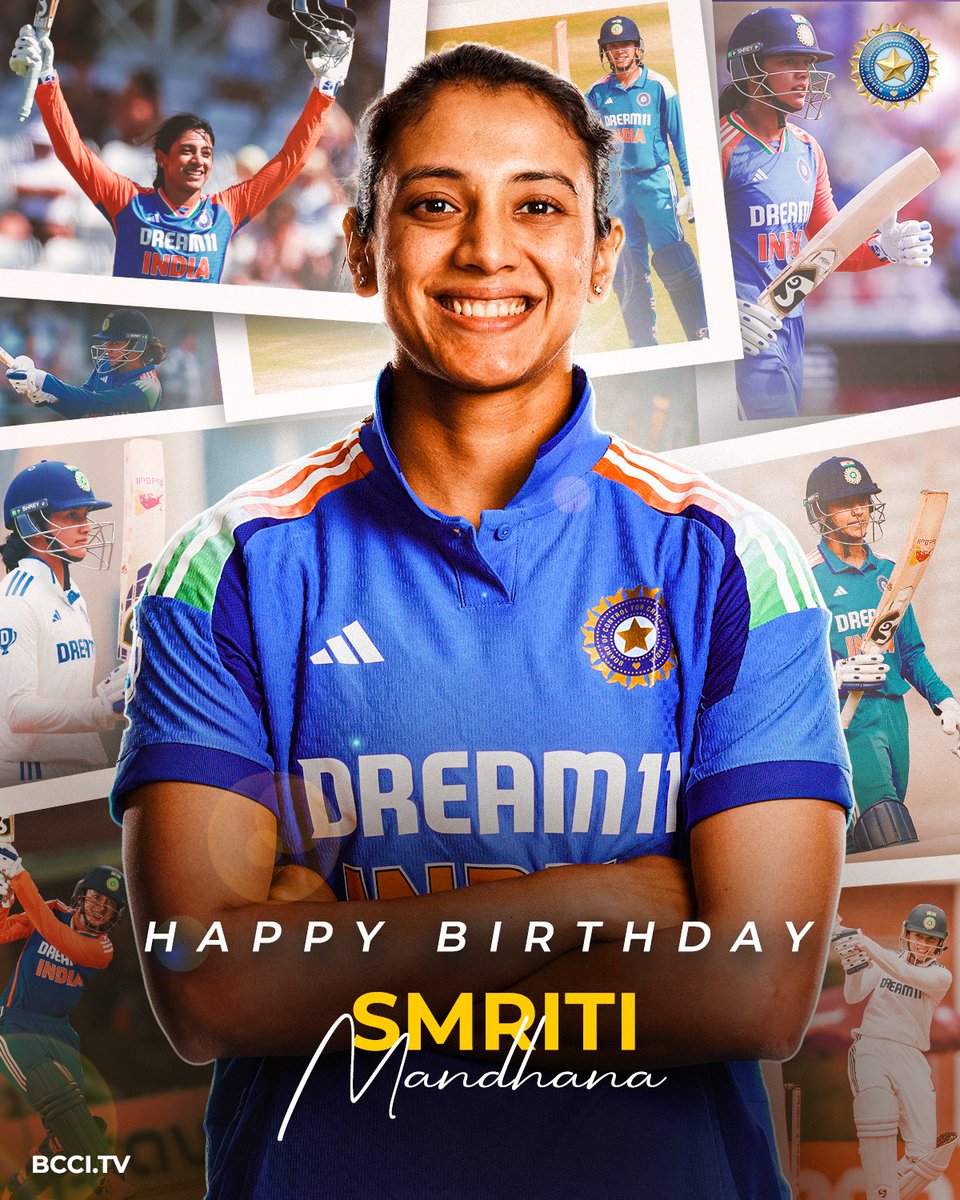 BCCI Women (@bcciwomen) on Twitter photo 2⃣6⃣3⃣ intl. matches
9⃣1⃣1⃣2⃣ intl. runs
1⃣4⃣ intl. centuries
Most hundreds by an Indian in Women's ODIs 🫡
Here's wishing #TeamIndia vice-captain and one of the finest modern day batters - Smriti Mandhana, a very Happy Birthday 🎂👏
<a href="/mandhana_smriti/">Smriti Mandhana</a> 2⃣6⃣3⃣ intl. matches
9⃣1⃣1⃣2⃣ intl. runs
1⃣4⃣ intl. centuries
Most hundreds by an Indian in Women's ODIs 🫡
Here's wishing #TeamIndia vice-captain and one of the finest modern day batters - Smriti Mandhana, a very Happy Birthday 🎂👏
<a href="/mandhana_smriti/">Smriti Mandhana</a>