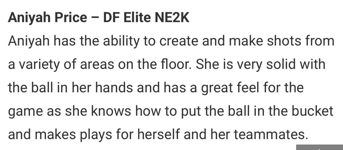 D.F. Elitewbb (@dfelitewbb) on Twitter photo Some great evaluations of <a href="/LecceKamryn/">Kamryn Lecce</a>, <a href="/addison_betker/">Addison Betker</a>, <a href="/ap_baller01/">Aniyah Price</a> & <a href="/leylannacruz/">Leylanna cruz</a>βs play in the <a href="/TFNsRun4Roses/">TFN's Run 4 Roses</a> <a href="/NE2KHoops/">NE2KHoops</a> circuit, helping us finish 3-1. Some great evaluations of <a href="/LecceKamryn/">Kamryn Lecce</a>, <a href="/addison_betker/">Addison Betker</a>, <a href="/ap_baller01/">Aniyah Price</a> & <a href="/leylannacruz/">Leylanna cruz</a>βs play in the <a href="/TFNsRun4Roses/">TFN's Run 4 Roses</a> <a href="/NE2KHoops/">NE2KHoops</a> circuit, helping us finish 3-1.