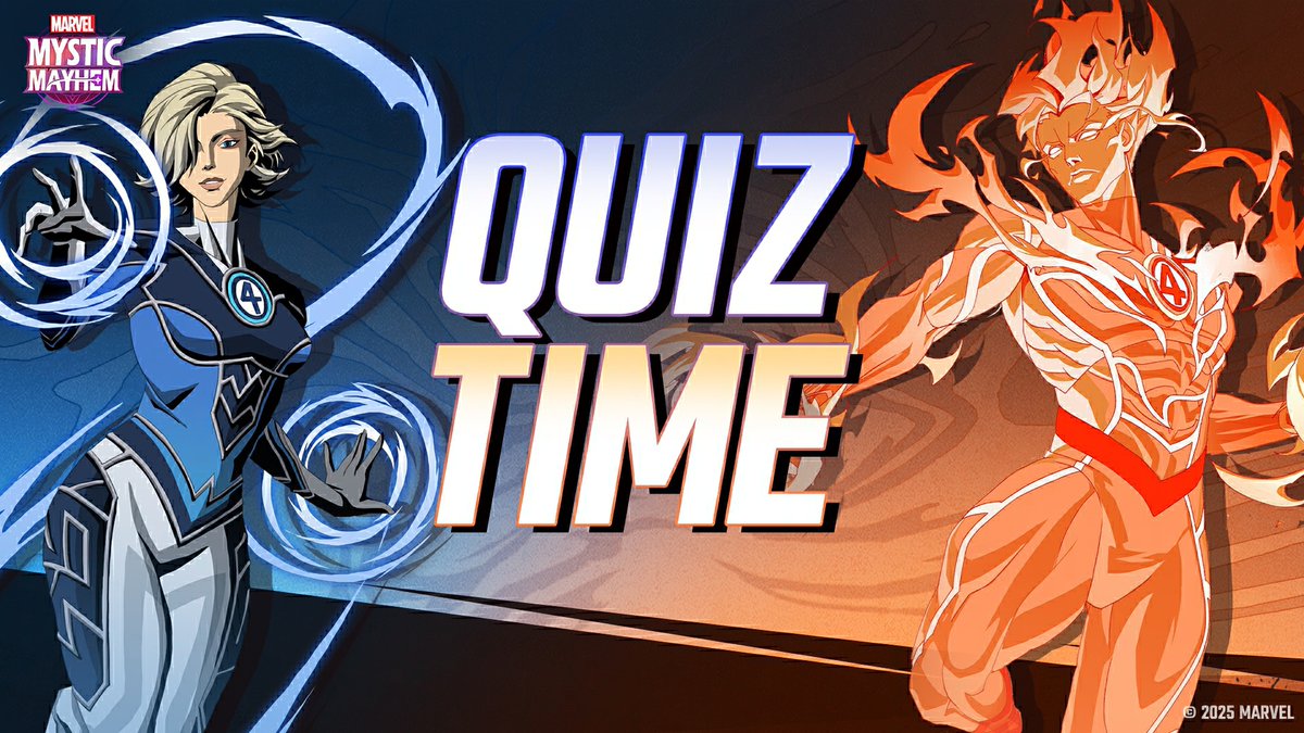 MarvelMysticM's tweet image. #StormSiblingsQuiz Time! 🔥
Fire and Forcefields collide in MARVEL Mystic Mayhem! 🌫️🔥
From Johnny Storm’s blazing energy to Sue Storm’s invisible strength — how well do you really know the Storm siblings? Test your knowledge and show your love in our Discord #StormSiblingsQuiz!…