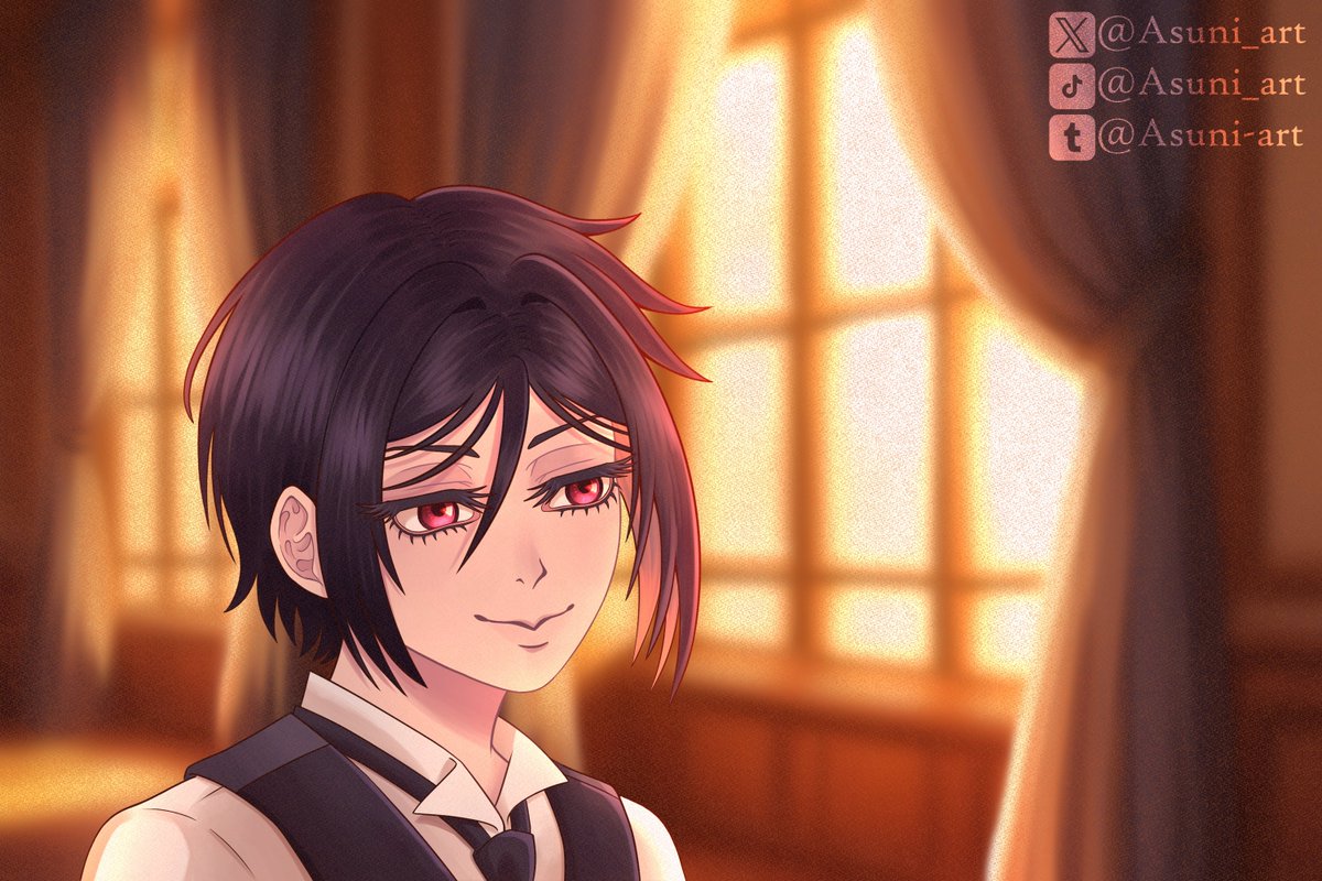 Asuni_art's tweet photo. Imagine that Sebastian is mortally wounded and just disappears. Ciel must continue his life alone.
Then, after years of absence, that demon reappears before him, but in a 𝒍𝒊𝒕𝒕𝒍𝒆 form.

#kuroshitsuji #blackbutler #黒執事 #sebastianmichaelis #cielphantomhive https://t.co/gk7epv63wm