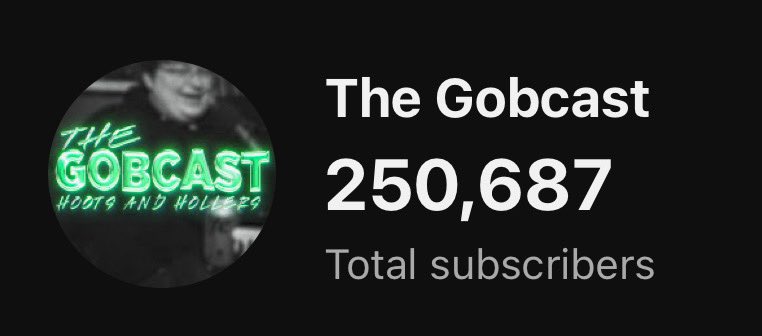 TheGoblinnn's tweet image. Today we hit 250,000 subscribers on The Gobcast
This show is my favorite thing I’ve ever done. I’ve never had so much fun making content. I could genuinely do this shit forever.
Thank you all for watching the show, supporting us, and making this all possible 💚
