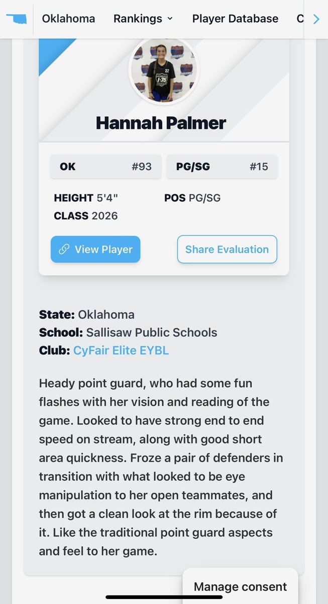 CoachJThompson0's tweet image. Coaches who need a kid who can run your system, be loyal and can take HARD coaching @Palmer2026 is a kid to grab!!
Undersize but can guard 94FT and cause turnovers with her active hands. Consistent shooter from 3 and can get downhill and make the right play. Don’t let her size…