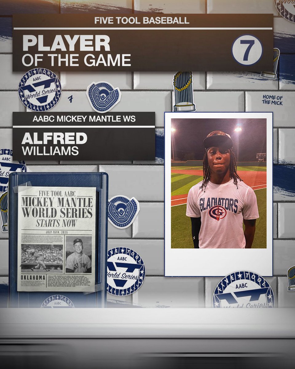 Five Tool Oklahoma (@fivetoolok) on Twitter photo #MantleWS F: <a href="/gladbaseballbmt/">gladiator.baseball</a> 16U Dziedzic 6, USA Primę DFW Escobedo 4
PoG: <a href="/poppa_williams/">Alfred "Poppa" Williams</a> 2-4, 2B, 2 RBI #MantleWS F: <a href="/gladbaseballbmt/">gladiator.baseball</a> 16U Dziedzic 6, USA Primę DFW Escobedo 4
PoG: <a href="/poppa_williams/">Alfred "Poppa" Williams</a> 2-4, 2B, 2 RBI