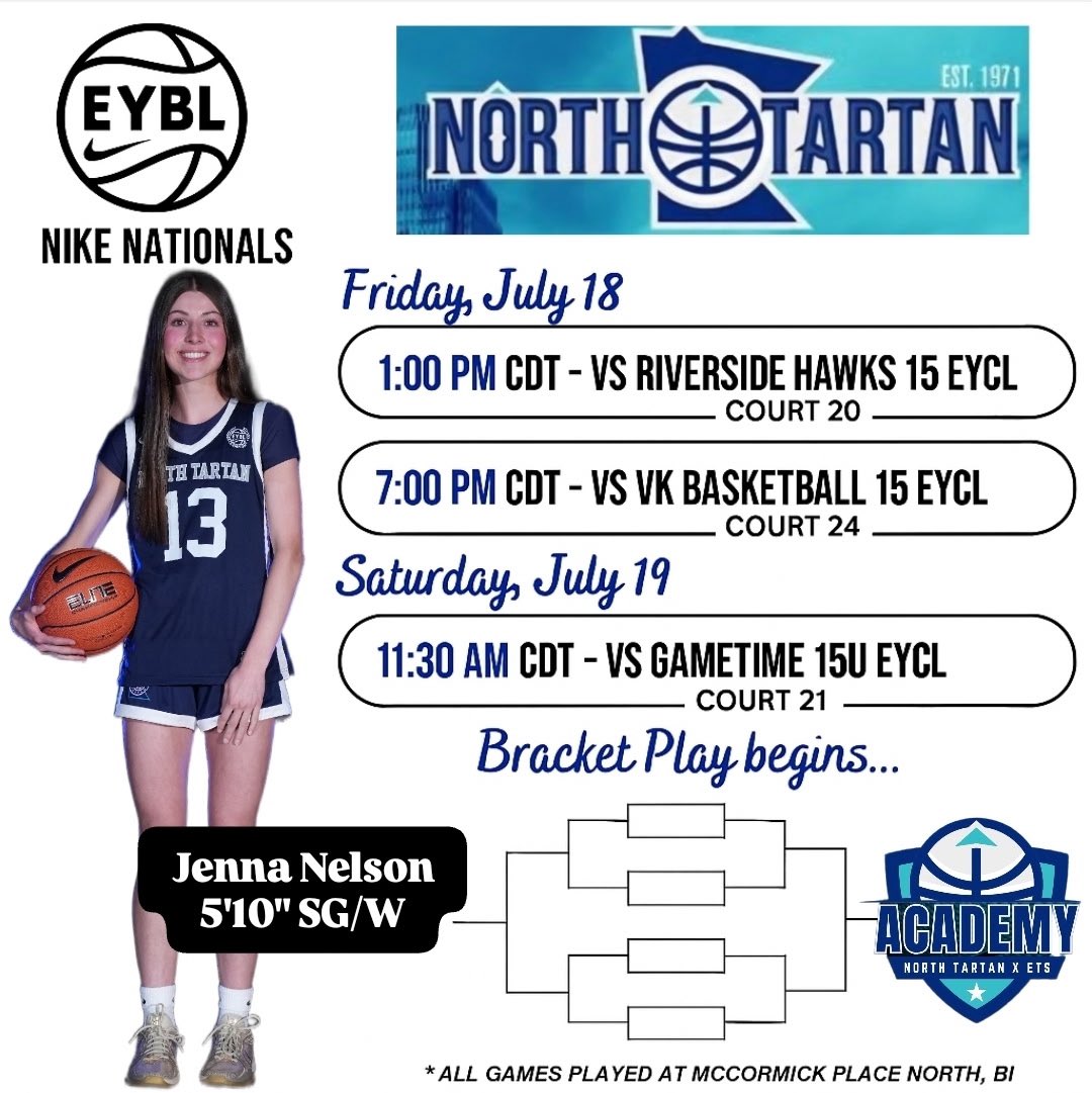 Jenna Nelson (@jennanelson2028) on Twitter photo Excited to play this weekend at The Nike Tournament of Champions!
πChicago, Illinois
<a href="/NorthTartan/">North Tartan</a> <a href="/NT_ETS_Academy/">North Tartan 16U ECYL (2026)</a> <a href="/HawksGirlsBBall/">Chaska Girls Basketball</a> Excited to play this weekend at The Nike Tournament of Champions!
πChicago, Illinois
<a href="/NorthTartan/">North Tartan</a> <a href="/NT_ETS_Academy/">North Tartan 16U ECYL (2026)</a> <a href="/HawksGirlsBBall/">Chaska Girls Basketball</a>