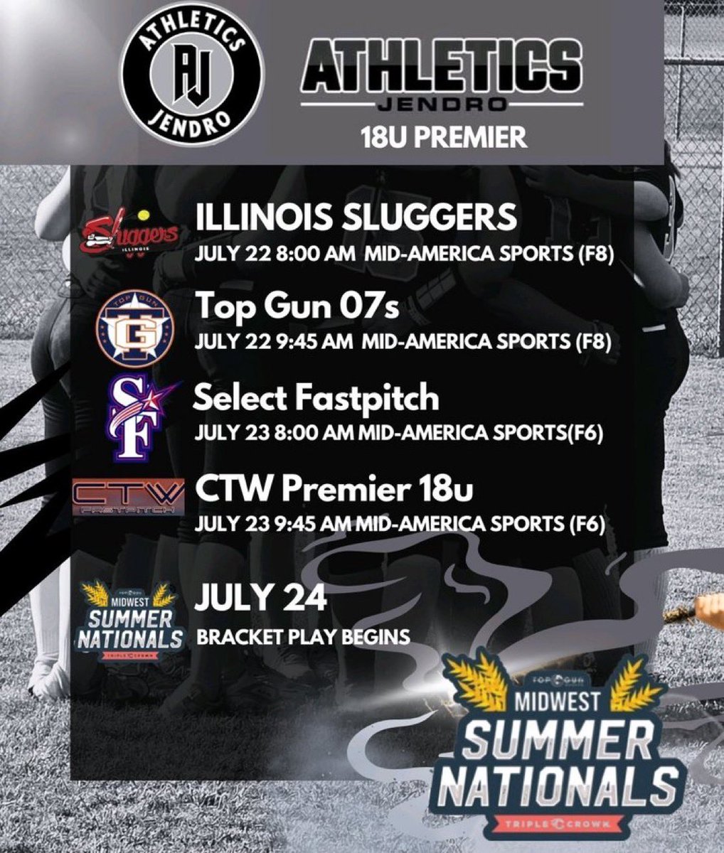 After a week at Falls Creek, where we witnessed God's work first hand, we head into our last tournament of the season. I'm thankful that God allowed me to be on this journey!🤍🖤 
Come check these amazing uncommitted players!! <a href="/NEOSFTBLL/">Lady Norse Softball</a> <a href="/AthleticsJendro/">Athletics Jendro National 18u.</a> <a href="/BrianJendro/">Athletics jendro</a>