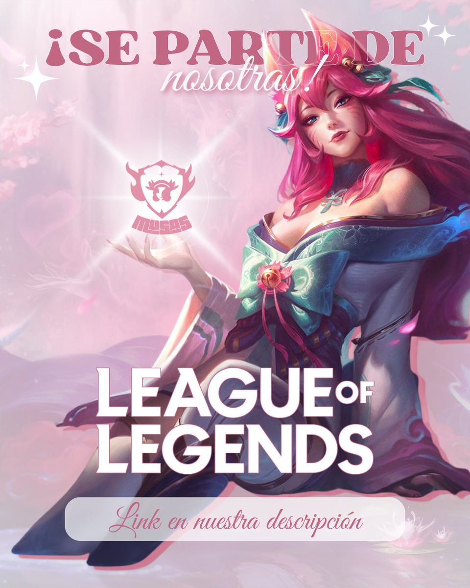 🌀 ¡Musas Esports ahora también está en League of Legends!
Ya no solo somos duelistas… ahora también dominamos la Grieta.

📥 ¿Cómo unirte?
Llena el formulario que está en la descripción

💫 Toma tu lugar en el mundo de los Esports.

#MusasEsports #TomaTuLugar #WomenInGaming