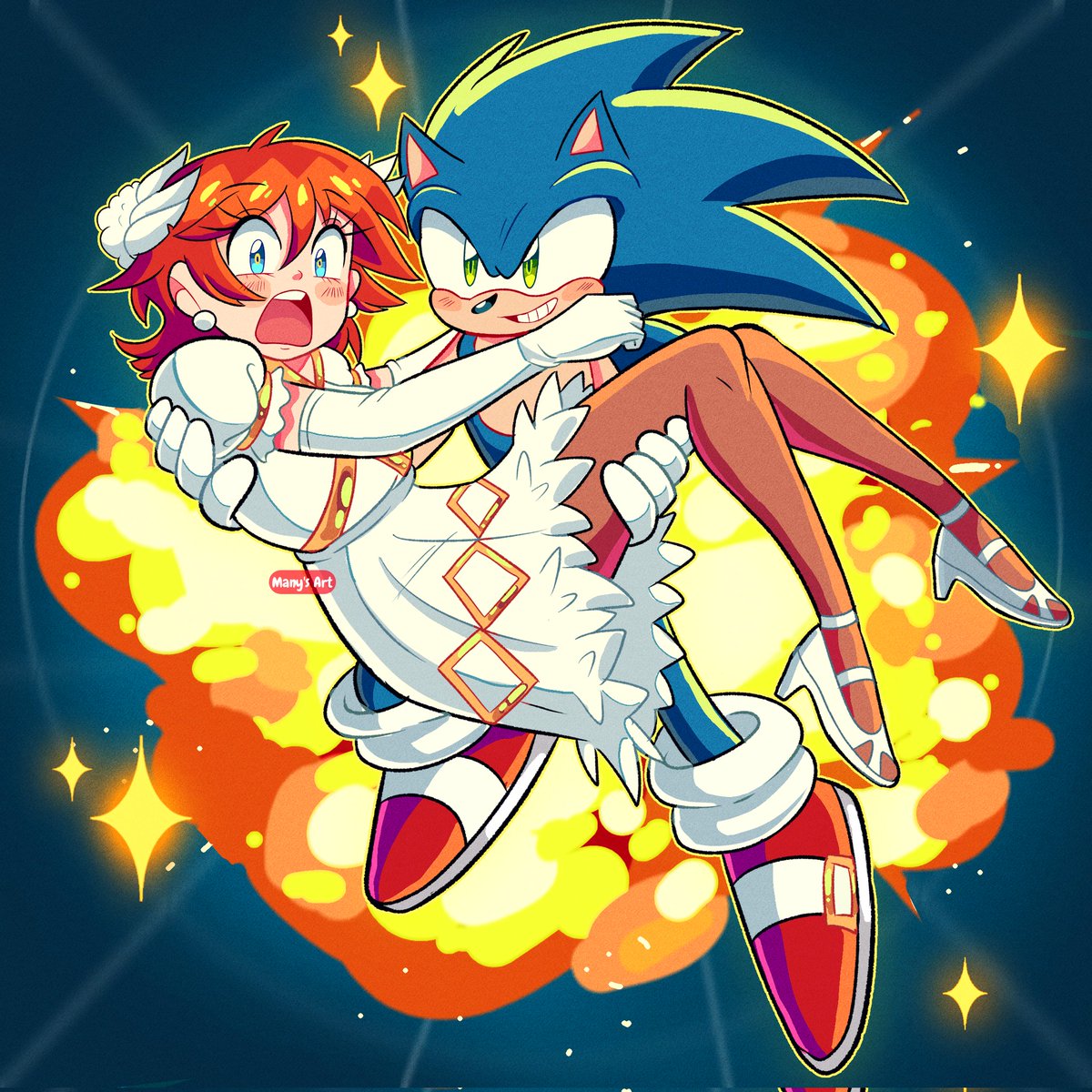 ManysArt1's tweet image. I have a guilty pleasure for Sonic 2006 🩵✨🧡✨🩵✨