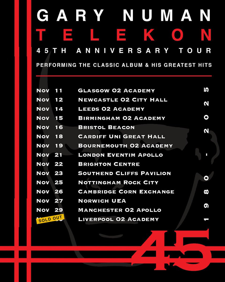 numanofficial's tweet image. Rehearsal VIP Meet and Greets for the UK Telekon 45th Anniversary Tour in November are now on sale on the US Store. Fans are welcome to join us and sit in on the rehearsals on Nov 3rd, 4th and 5th, and on Nov 7th, 8th and 9th. All the details are here: numanstore-us.company.site