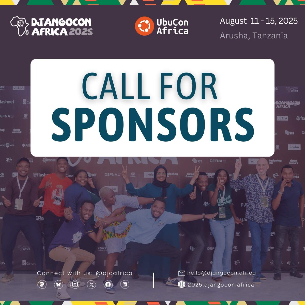 djcafrica's tweet image. 🌍 We’re still looking for sponsors for DjangoCon Africa 2025!
Support the growing tech ecosystem in Africa and connect with a vibrant, diverse developer community.

Be part of something impactful 👉 2025.djangocon.africa/en/sponsor_us/
#DjangoConAfrica #DjangoCon2025 #TechInAfrica