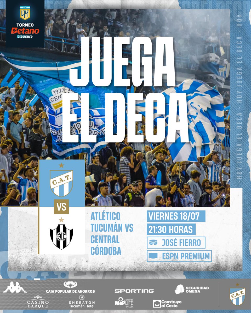 ATOficial's tweet photo. ¡Vamos nosotros! 🩵🤍💪

🆚 Central Córdoba 
🕟 21:30 
🏟️ Estadio José Fierro
📺 ESPN Premium https://t.co/C9gwEeRPGi