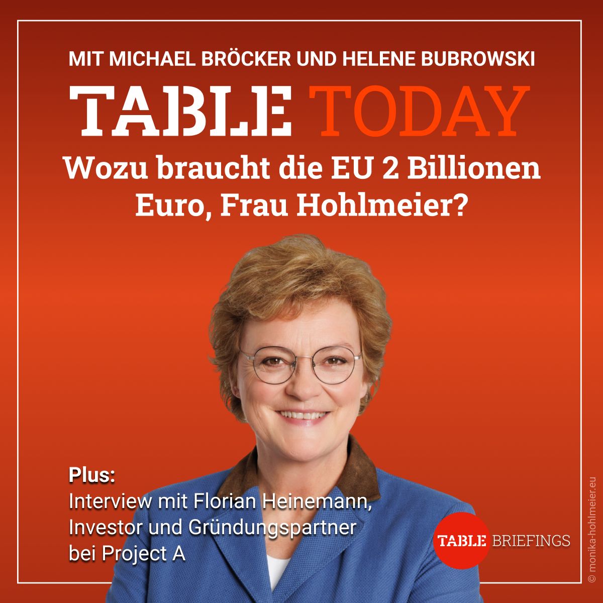 TableBriefings's tweet image. ++Table.Today++
🎙️ Zwei Billionen Euro für die EU – was sagt EU-Abgeordnete @MHohlmeier (CSU)?
📃 Der Staatsreform-Bericht liegt beim Bundespräsidenten – was nun kommt, weiß Thomas de Maizière.
🚀 Wird die Hightech-Agenda zum Gamechanger?
Zur Folge 👇
buff.ly/BWnS5Jb