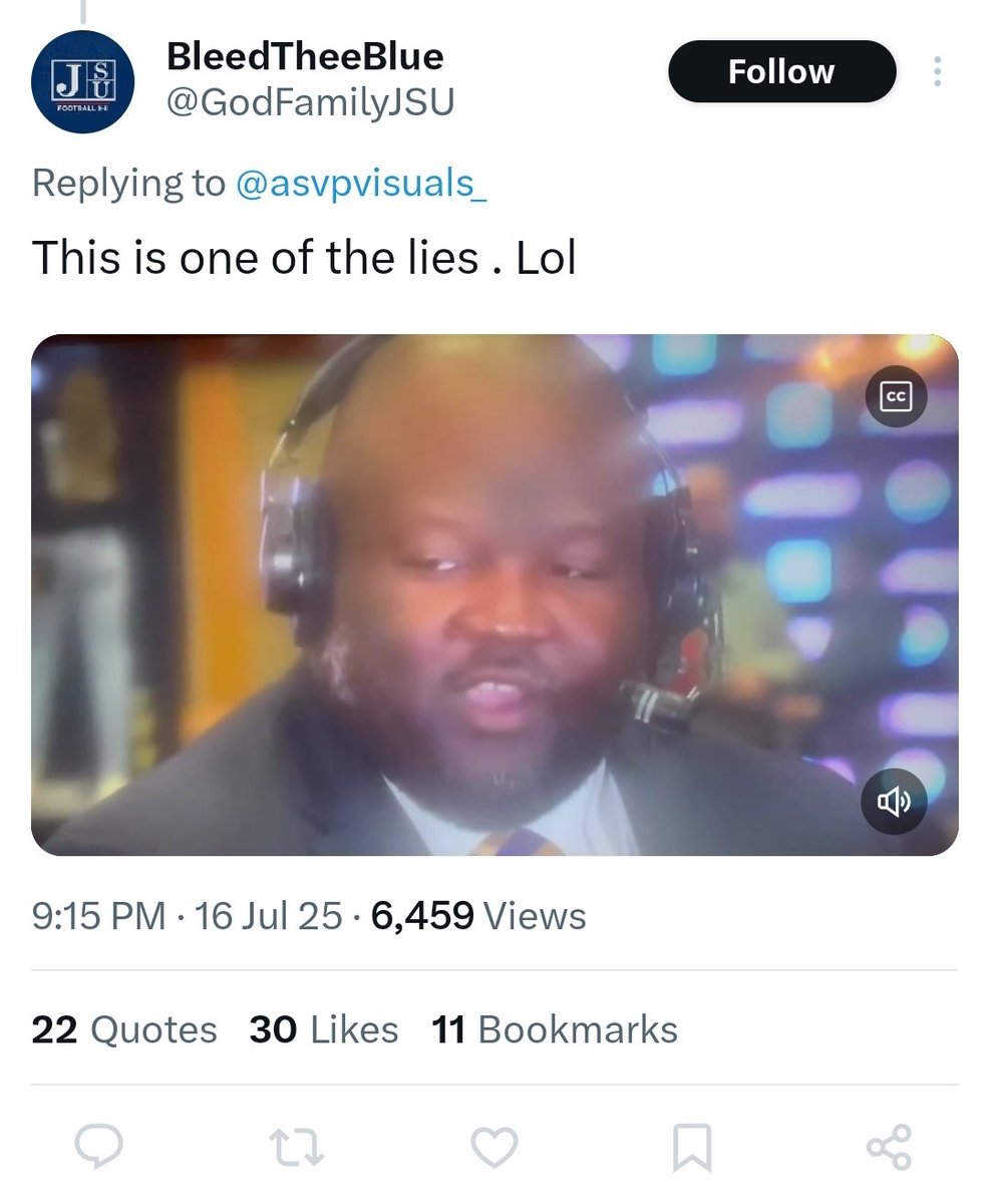MVSUFanatics's tweet image. This page doesn't take itself too seriously so you know how sensitive you gotta be to block a fan page
This page didn't seek out @GodFamilyJSU. They fell in our mentions only for their bussy to get hurt
(Click here --> bit.ly/4khE9S9 to help #eleVate Delta Devils 🏈)