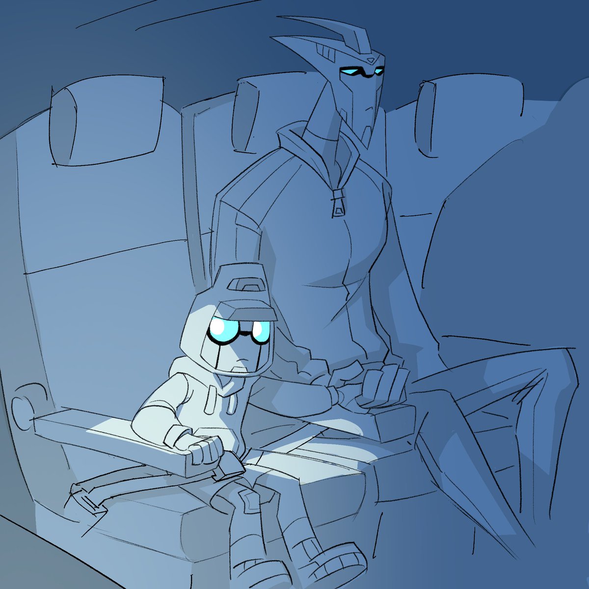 Dibl_metta's tweet image. Wheelie isn’t a fan of flying (for good reason) #tfa #transformers #blurr