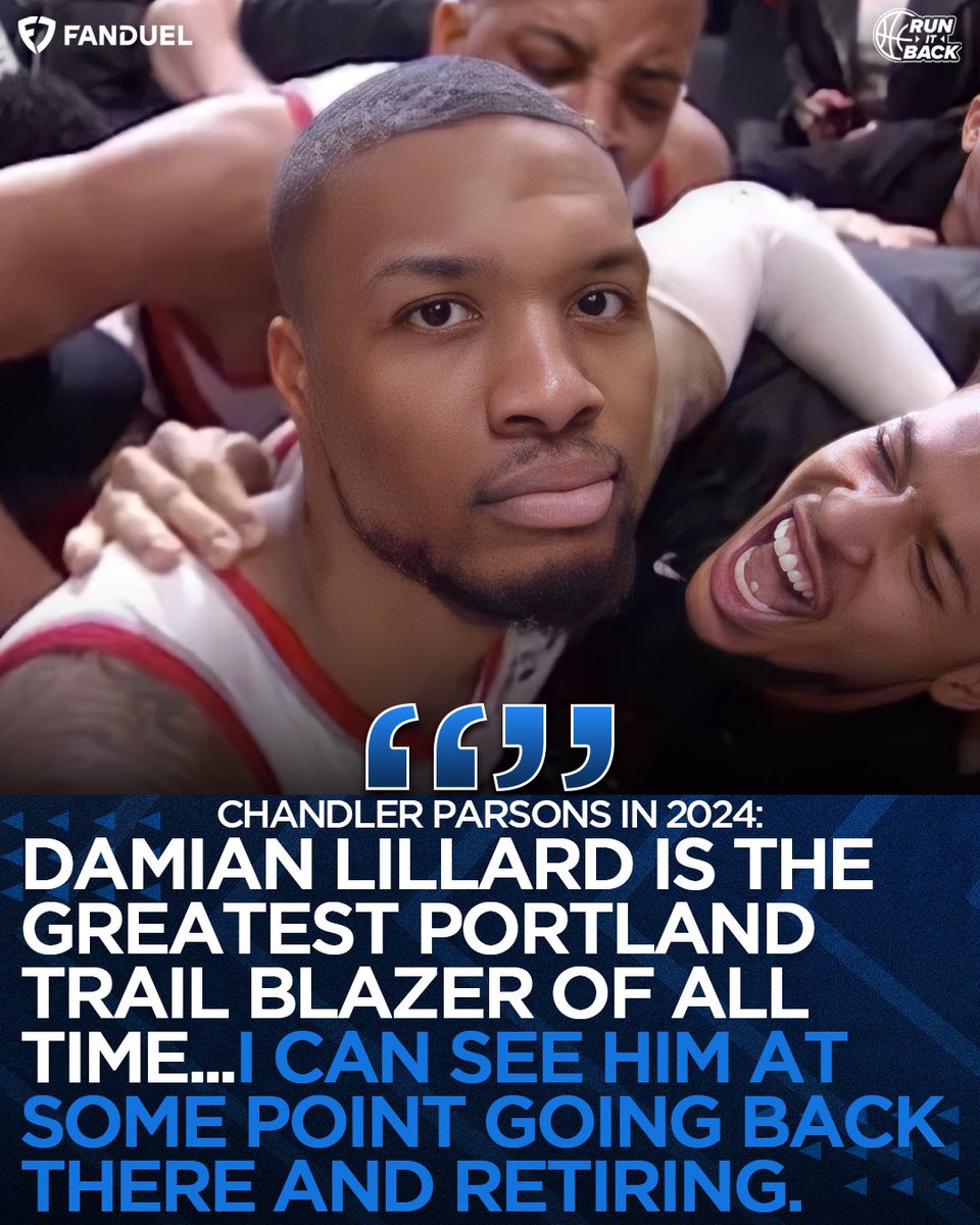RunItBackFDTV's tweet image. PORTLAND IS BACK ON DAME TIME ⏰🔥💯
For the record, Chandler Parsons’ offseason predictions have been nothing short of elite 👀
✅ Damian Lillard goes back to the Blazers
✅ Kevin Durant heads to Houston
✅ Devin Booker signs extension in Phoenix