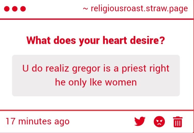 MrFatherCoffee's tweet image. I don&apos;t check strawpage cause I don&apos;t really get shit but what?

Gregor is fictional.. do you know that? It&apos;s important to me that you know that.