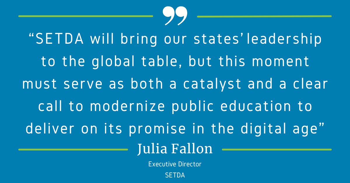 SETDA (@setda) on Twitter photo A tremendous honor—and a global responsibility. 🇺🇸🌍
<a href="/SETDA/">SETDA</a> has been named a U.S. focal point to <a href="/UNESCO/">UNESCO 🏛️ #Education #Sciences #Culture 🇺🇳</a> + <a href="/UNICEF/">UNICEF</a>’s Gateways Initiative.
Alongside <a href="/USUNESCO/">U.S. Mission to UNESCO</a>, we’re proud to bring the voices of U.S. state leaders to the world stage as we help shape the future of public digital A tremendous honor—and a global responsibility. 🇺🇸🌍
<a href="/SETDA/">SETDA</a> has been named a U.S. focal point to <a href="/UNESCO/">UNESCO 🏛️ #Education #Sciences #Culture 🇺🇳</a> + <a href="/UNICEF/">UNICEF</a>’s Gateways Initiative.
Alongside <a href="/USUNESCO/">U.S. Mission to UNESCO</a>, we’re proud to bring the voices of U.S. state leaders to the world stage as we help shape the future of public digital