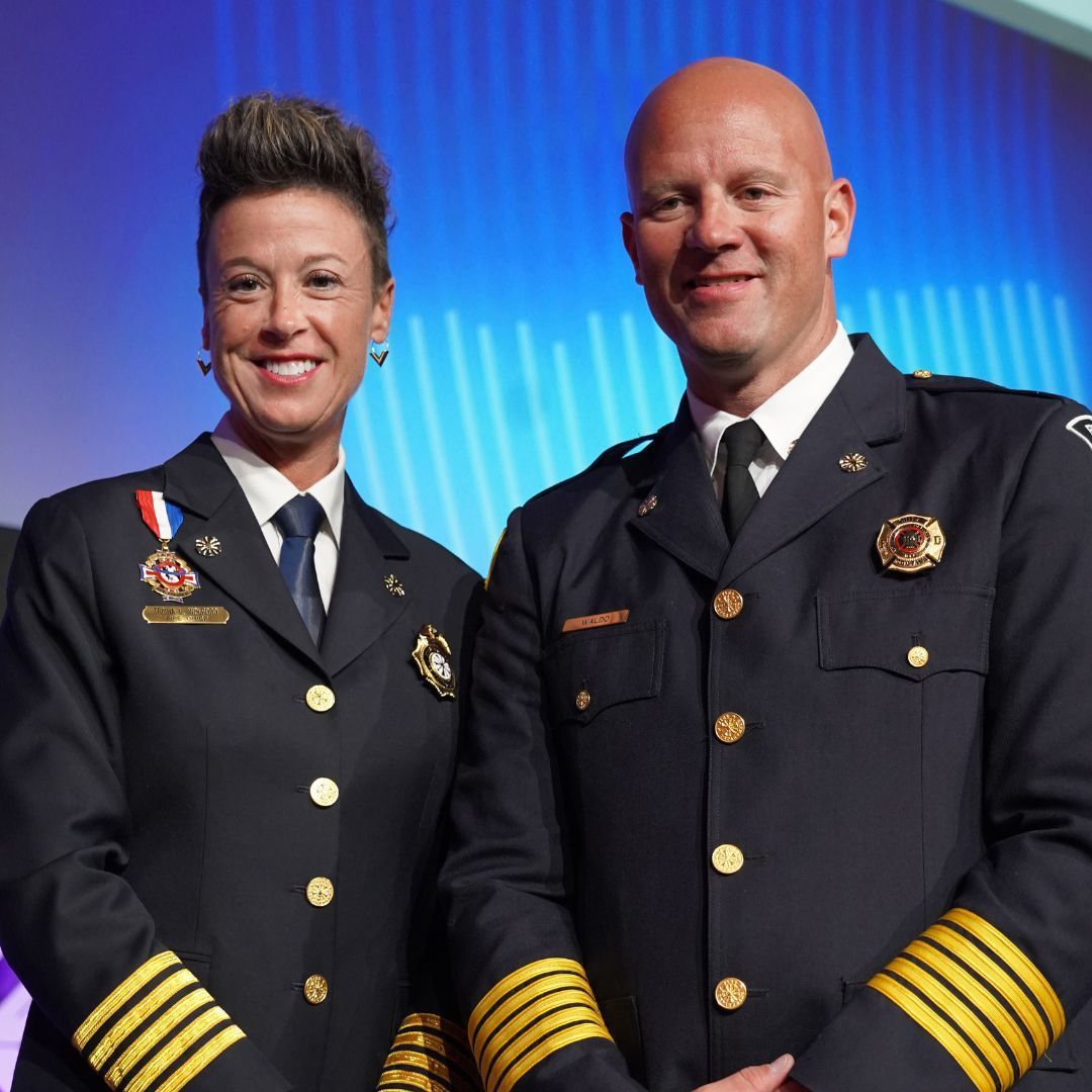 IAFC's tweet image. Throwback to 1918. The idea of women in the fire service sparked heated debate. Raleigh had 5; Atlanta’s chief said, “Not until the last man in Georgia is dead and gone.” The motion failed. At #FRI2025, we pass the baton forward, honoring the past while celebrating the future.