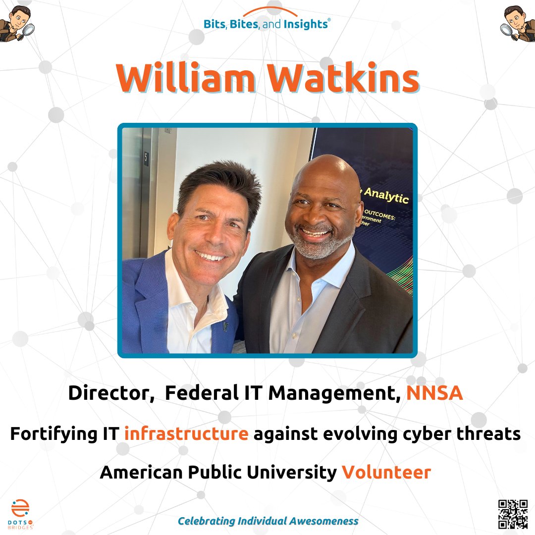 🤳 There's a Story behind every Selfie
➡️ William Watkins, M.S., CISSP, PMP is a guardian of the <a href="/NNSANews/">NNSA</a> Digital Frontier.

<a href="/ACTIAC/">ACT-IAC</a> <a href="/wjhuie/">wjhuie</a> <a href="/ForbesBizCncl/">Forbes Business Council</a>